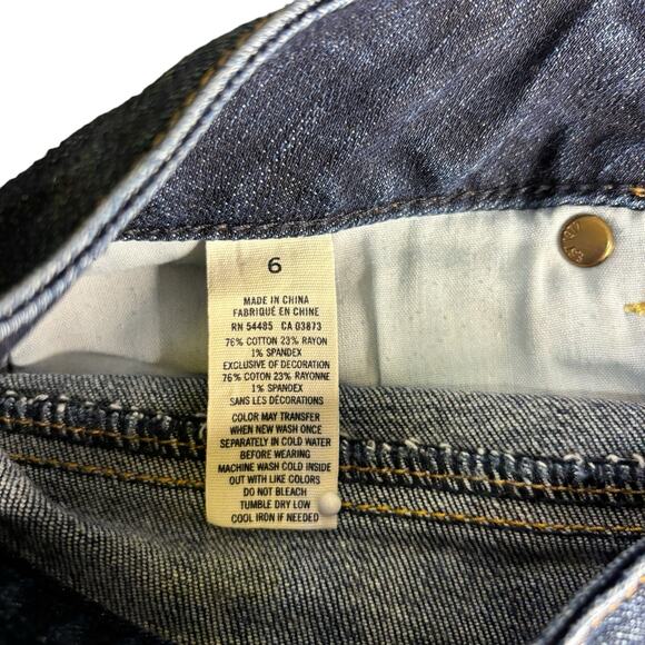 American Eagle Stretch  Off Frayed Shorts Medium Blue Womens Size 6 - Picture 6 of 7